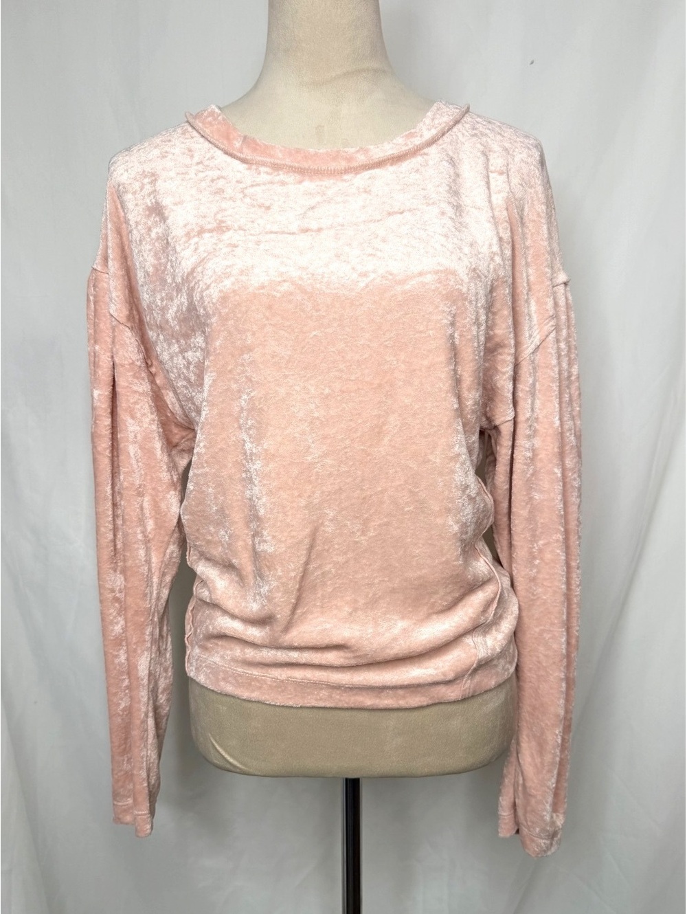 Free People We The Free Milan Velvet Top XS Blush Pink